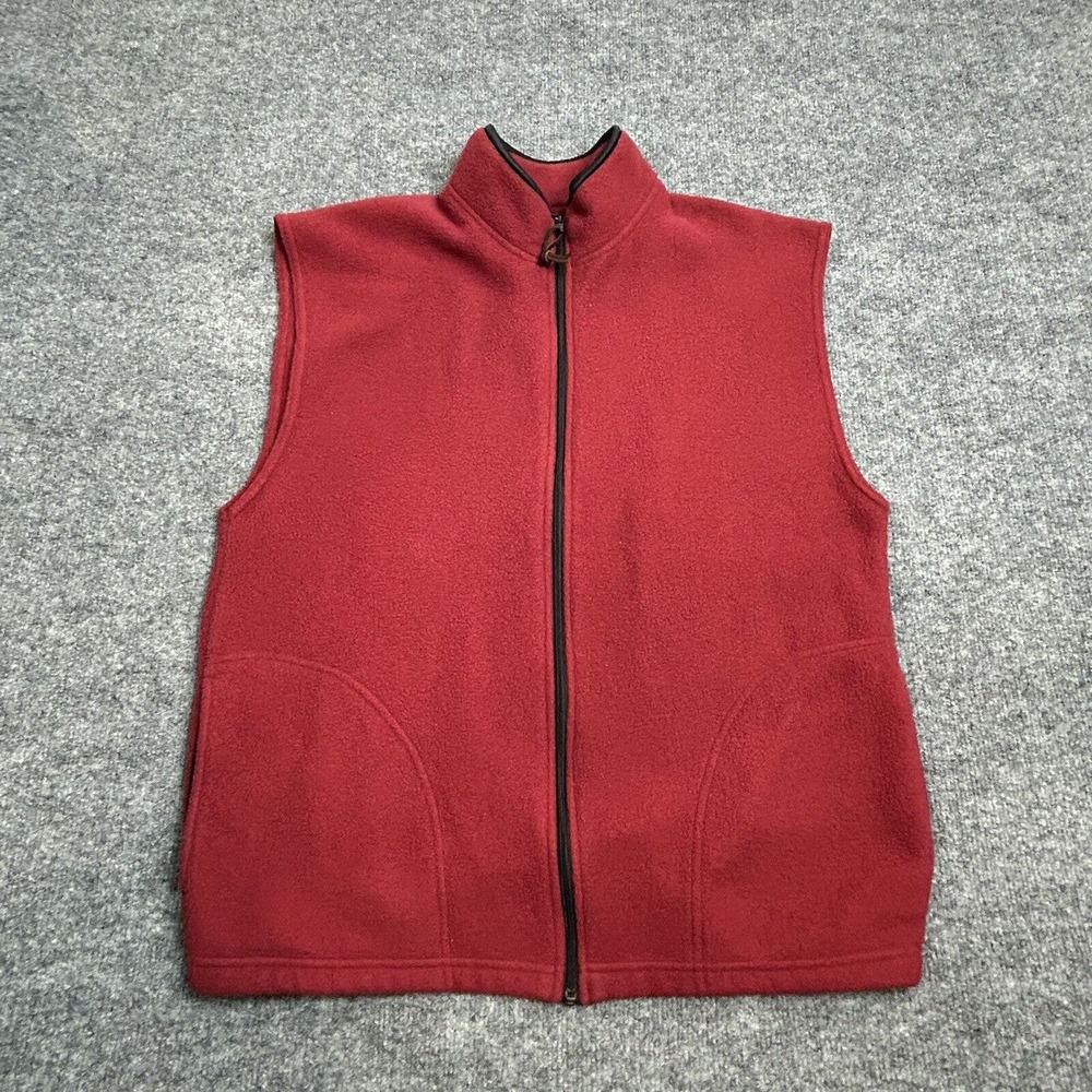 Vintage Wilson Men's Large Red Full Zip Sleeveless Sweater Vest Jacket